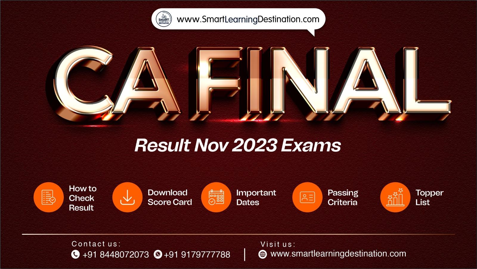 CA Final Result Nov 2023 Exams How to Check & Pass Percentage