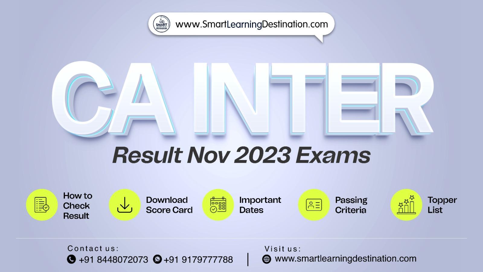 CA Inter Result Nov 2023 Exams