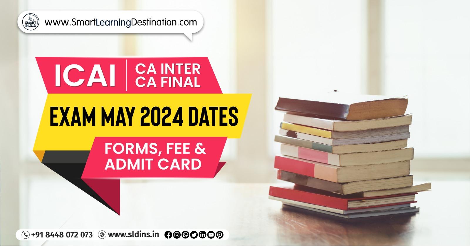 ICAI CA Inter & CA Final Exam 2024 Dates