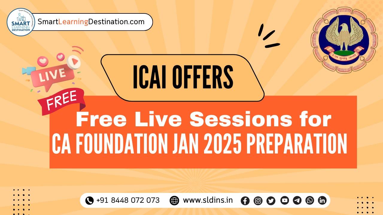 ca foundation online live free classes by icai